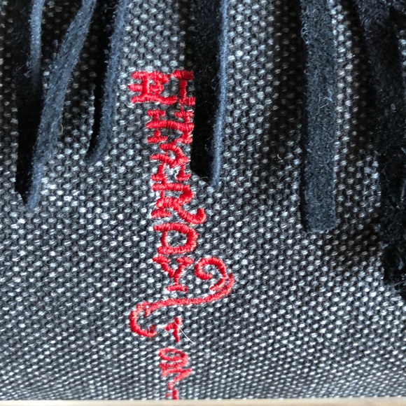 Ed Hardy clutch wristlet handbag leather fringe - Picture 3 of 8